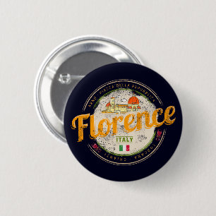 Florenz Hauptstadt Toskana Italien Vintages Andenk Button