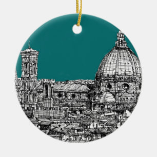 Florenz im Türkis Keramikornament