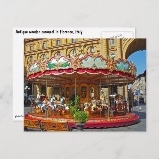Florenz Italien Antique Carousel Postkarte (Vorne/Hinten)