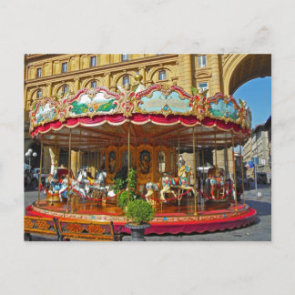 Florenz Italien Antique Carousel Postkarte