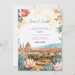 Florenz Italien Aquarell Hochzeit Einladung