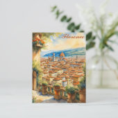 Florenz Italien Aquarellbilder Postkarte (Stehend Vorderseite)