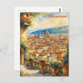 Florenz Italien Aquarellbilder Postkarte (Vorne/Hinten)