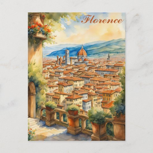 Florenz Italien Aquarellbilder Postkarte (Vorderseite)