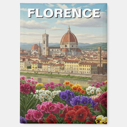 Florenz Italien Blume Reisen Magnet (Vorderseite)