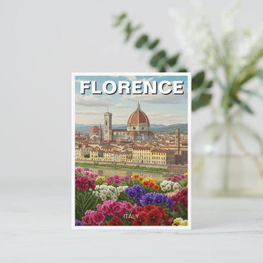 Florenz Italien Blume Reisen Postkarte (Stehend Vorderseite)