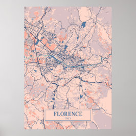 Florenz - Italien - Breezy City Map Poster