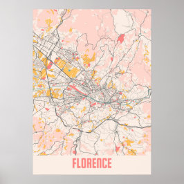 Florenz - Italien Chalk City Map Poster