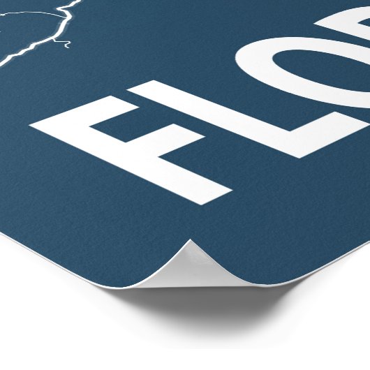 Florenz Italien City Map Line Art Blue Print Poster (Ecke)