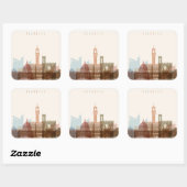 Florenz, Italien | City Skyline Quadratischer Aufkleber (Blatt)