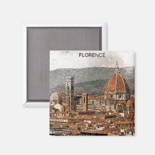 Florenz Italien Duomo Cathedral Travel Magnet (Vorderseite/Rückseite)