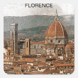 Florenz Italien Duomo Cathedral Travel Quadratischer Aufkleber