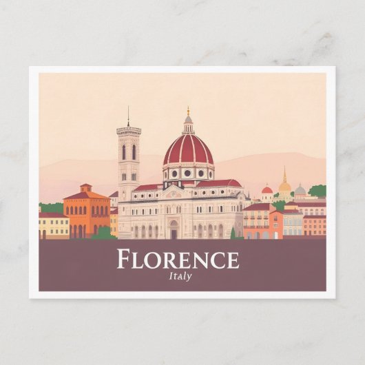 Florenz Italien Duomo di Firenze Pastel Travel Postkarte (Vorderseite)