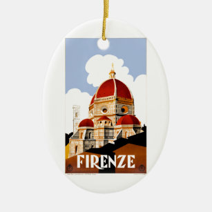 Florenz Italien Duomo-Reise-Plakat 1930 Keramik Ornament
