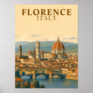 Florenz Italien Duomo Vintage Reise Poster