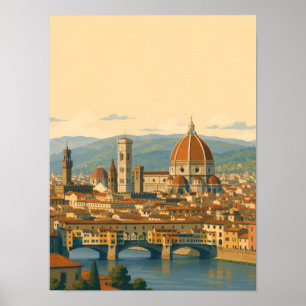 Florenz Italien Duomo Vintage Reise Poster