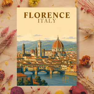 Florenz Italien Duomo Vintage Reise Postkarte