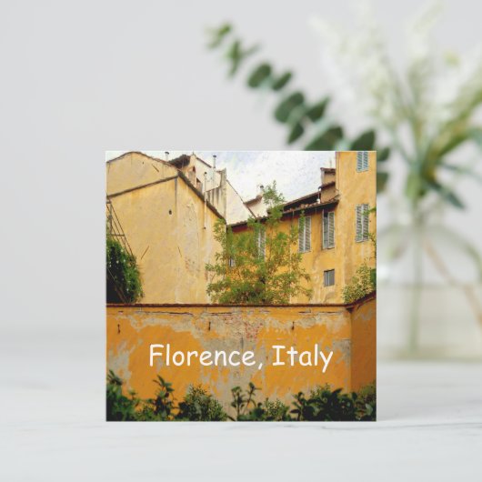 Florenz Italien - Gelbe Architektur - Flachkarte (Stehend Vorderseite)