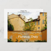Florenz Italien - Gelbe Architektur Postkarte (Vorne/Hinten)