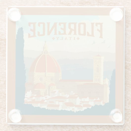 Florenz, Italien Glasuntersetzer (Rückseite)