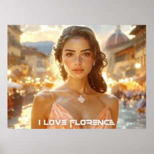FLORENZ - ITALIEN - ICH LIEBE FLORENZ POSTER