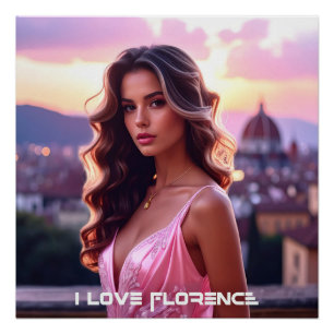FLORENZ - ITALIEN - ICH LIEBE FLORENZ POSTER