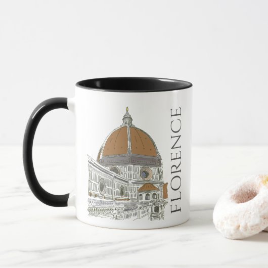 Florenz Italien Iconic Duomo Architektur Linie Kun Tasse (Mit Donut)