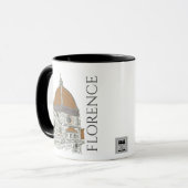 Florenz Italien Iconic Duomo Architektur Linie Kun Tasse (Vorderseite Links)