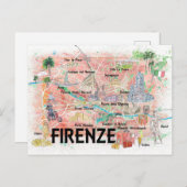 Florenz Italien Illustrierte Karte (Vorne/Hinten)