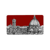 Florenz Italien in Rot Adressaufkleber (Vorne)