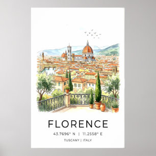 Florenz Italien Kunst Druck Tuskanische Terrasse Poster