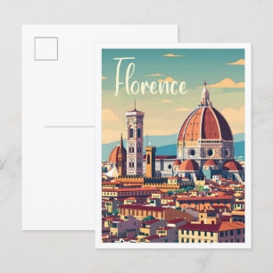 Florenz Italien Kunst Vintage Reise Postkarte