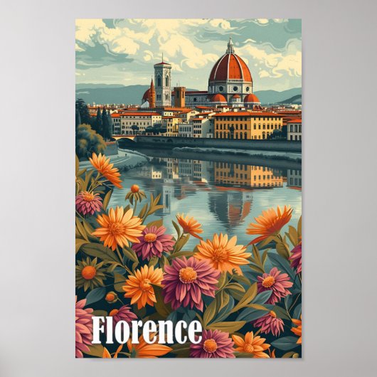 Florenz Italien Kunstreise Illustration Poster (Vorne)