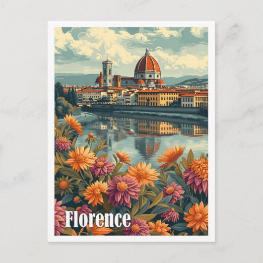 Florenz Italien Kunstreise Illustration Postkarte (Vorderseite)