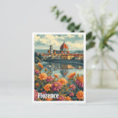 Florenz Italien Kunstreise Illustration Postkarte (Stehend Vorderseite)