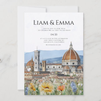Florenz Italien Landschaft Aquarell Hochzeit Einladung