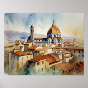 Florenz Italien Landschaft Kunst Druck Poster