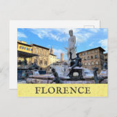 Florenz Italien Neptun Brunnen Italienische Reise Postkarte (Vorne/Hinten)