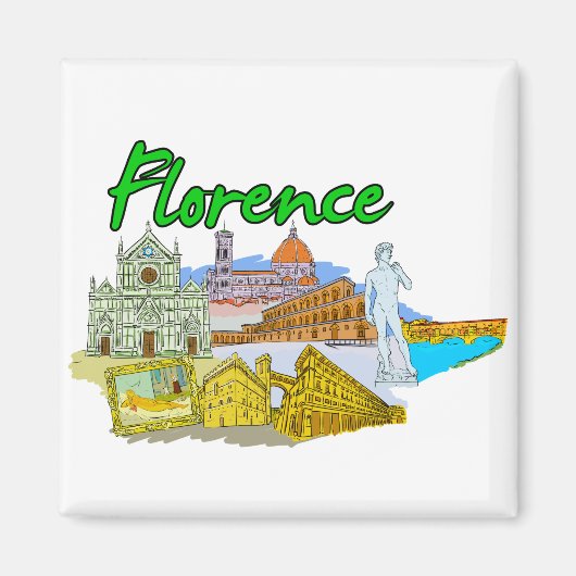 Florenz - Italien.png Magnet (Vorne)