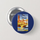 Florenz Italien Ponte Vecchio Bridge Button (Vorne & Hinten)