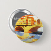 Florenz Italien Ponte Vecchio Bridge Button (Vorne & Hinten)