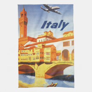 Florenz Italien Ponte-Vecchio-Brücke Vintage Reise Geschirrtuch