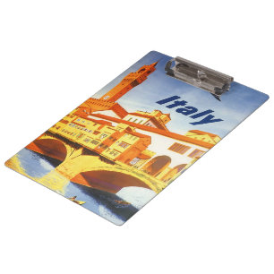 Florenz Italien Ponte Vecchio Brücke Vintage Reise Klemmbrett