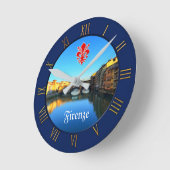 Florenz, Italien - Ponte Vecchio Runde Wanduhr (Winkel)