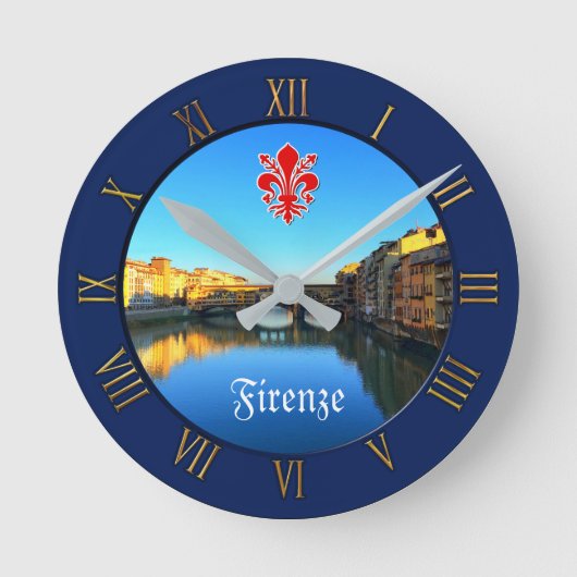 Florenz, Italien - Ponte Vecchio Runde Wanduhr (Vorderseite)