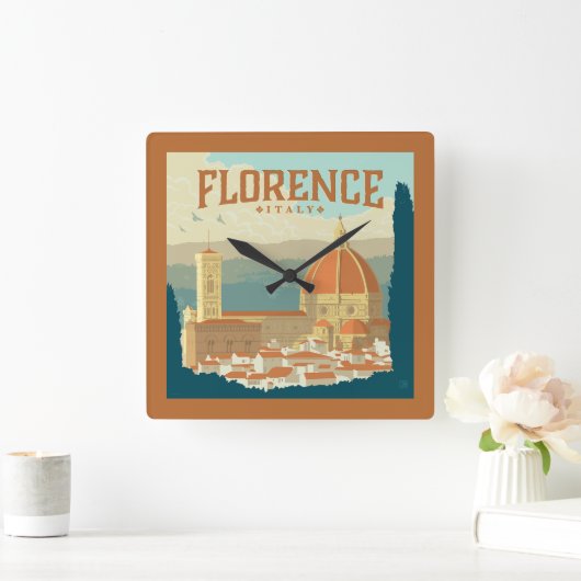 Florenz, Italien Quadratische Wanduhr (Zuhause)