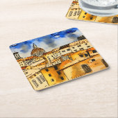 Florenz Italien  Rechteckiger Pappuntersetzer (angewinkelt)