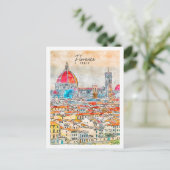 Florenz Italien Reisen Place Watercolor Postkarte (Stehend Vorderseite)