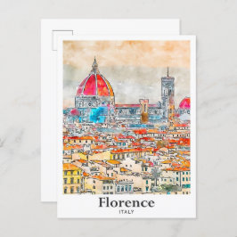 Florenz Italien Reisen Wasserfarben Sketch Hand ge Postkarte