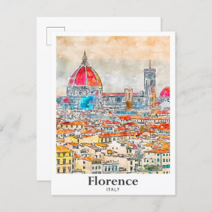 Florenz Italien Reisen Wasserfarben Sketch Hand ge Postkarte